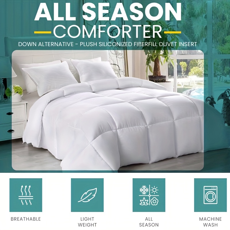 Microfiber Comforter Set All Season Down Alternative Bedding - Temu