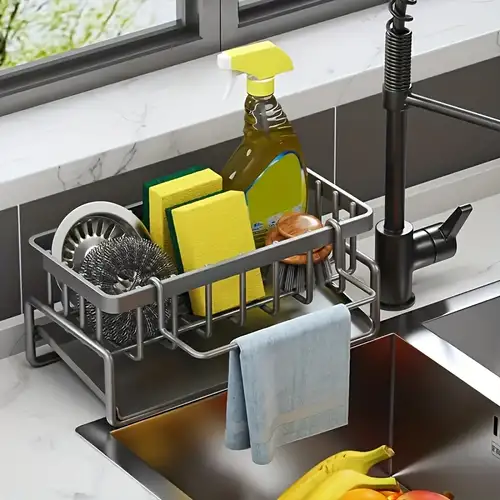 Faucet Sponge Holder Kitchen Sink Caddy Organizer Over - Temu