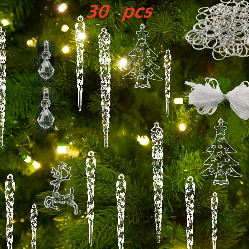 Adornos de cristal para árbol de Navidad - Cristales colgantes para centros  de mesa, reemplazo de candelabros acrílicos y decoraciones de bodas