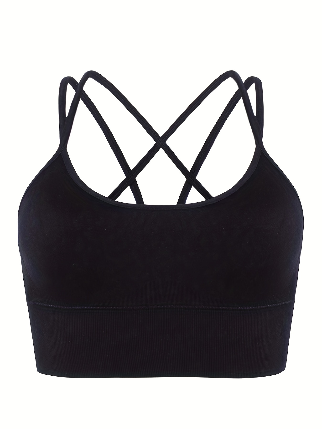 Solid Double Strap Sports Tank Top Criss Cross Back Sexy - Temu