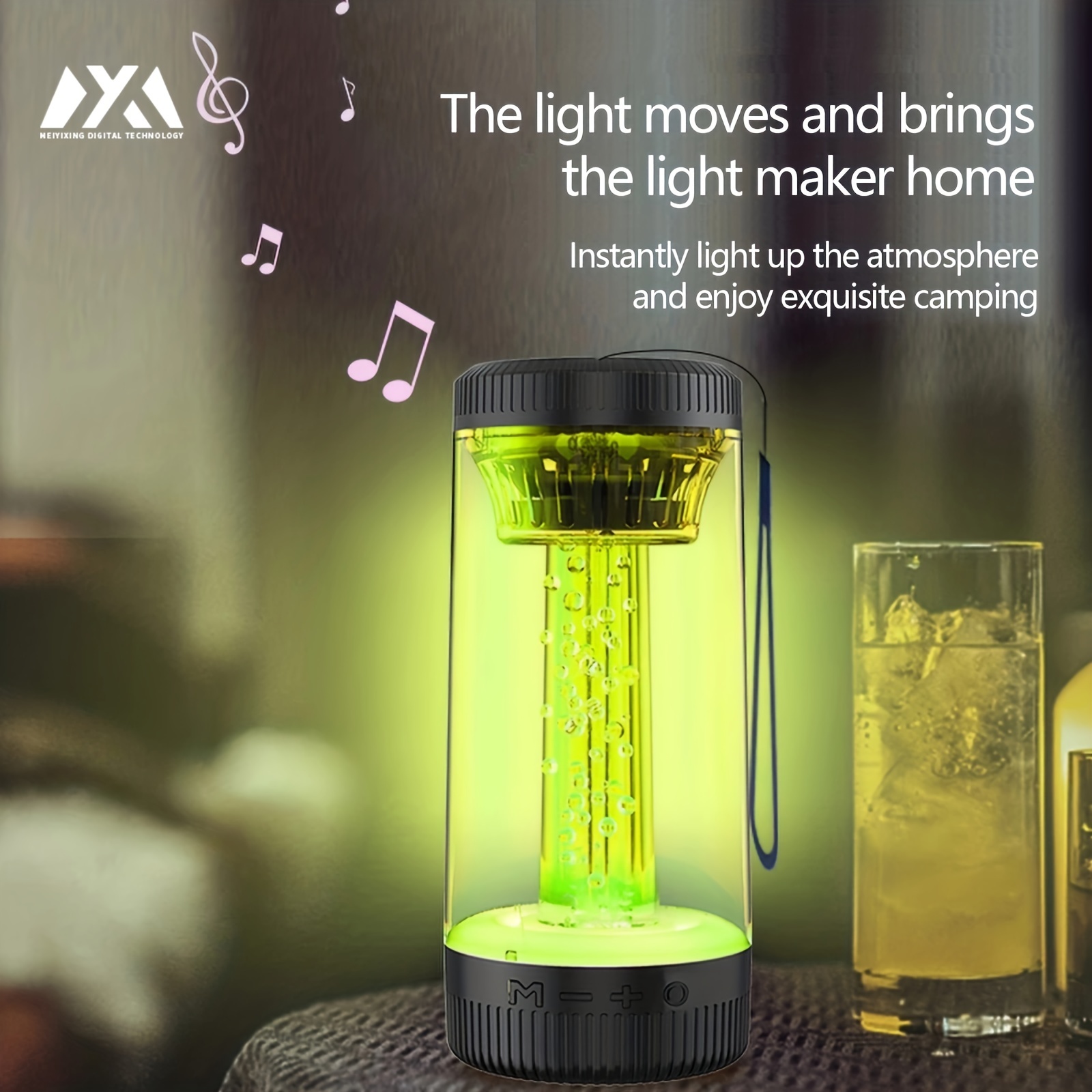 Altavoces Bluetooth portátil LED con luces, Magnético de la luz de la noche  cambiar el color