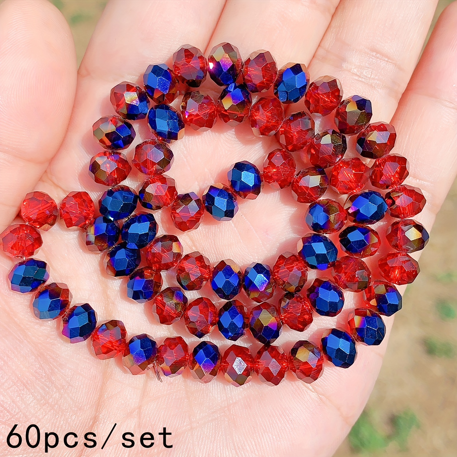 Blue Edge Crystal Beads Faceted Loose Beads Glass Beads - Temu
