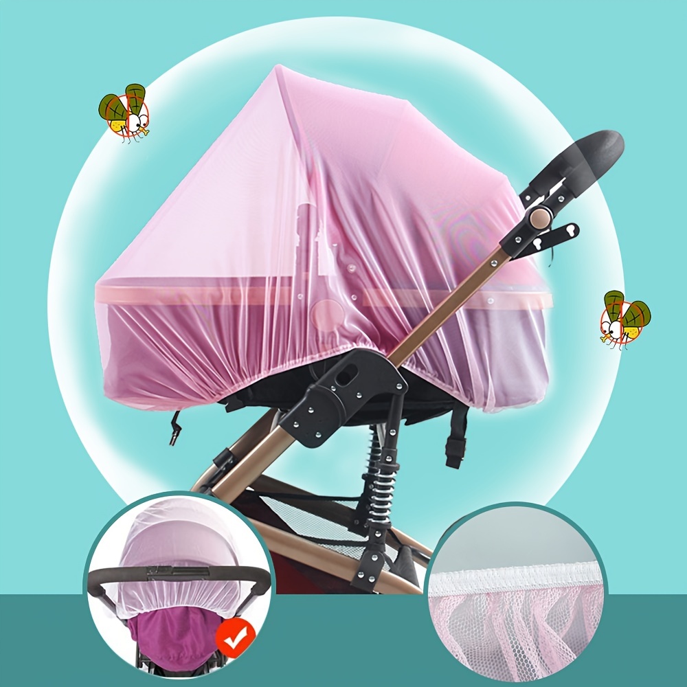 Durable Pink Mosquito Net for Baby Strollers & Bassinets