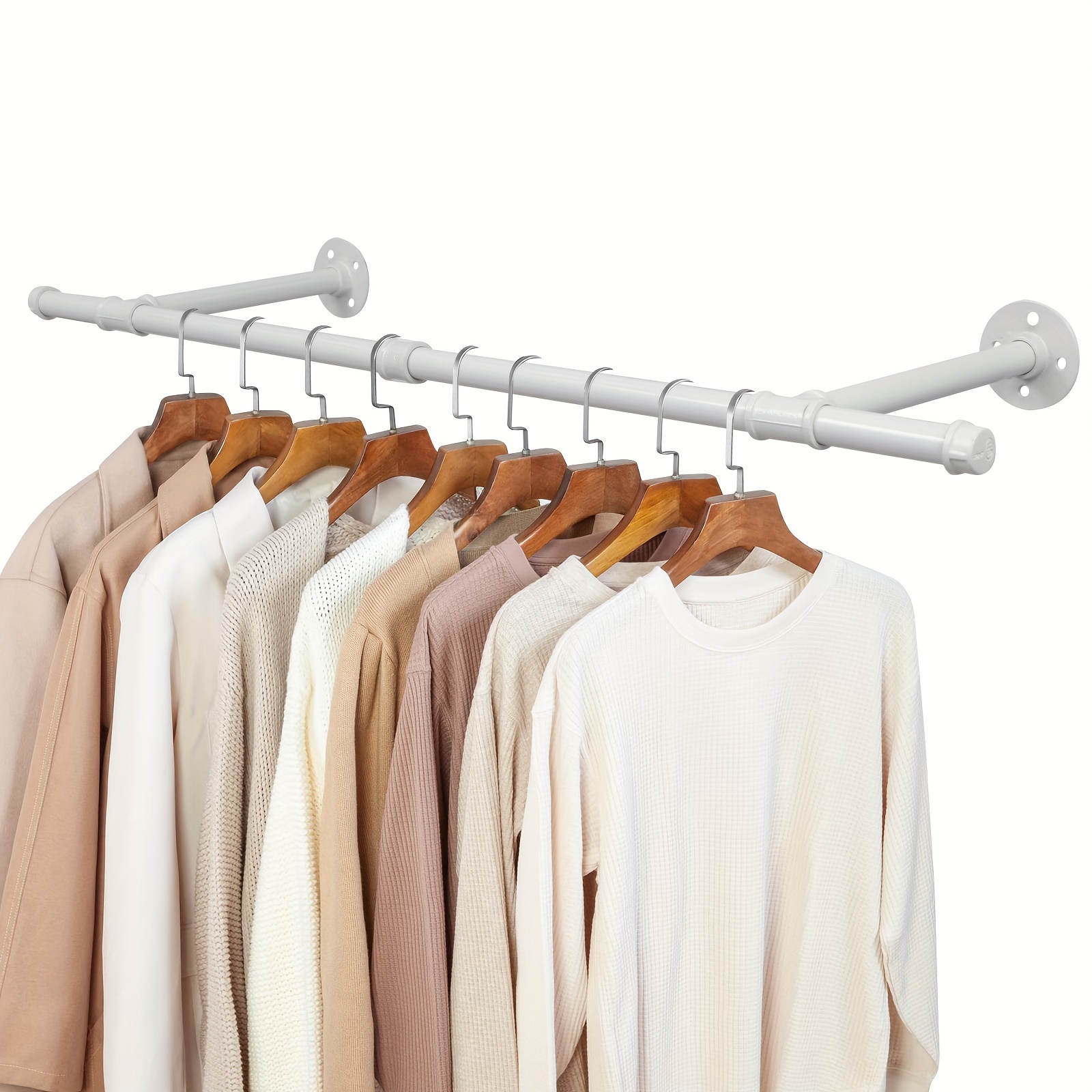 Pipe Metal Clothes Rail Heavy Duty Garment Hanging Rack Rebrilliant