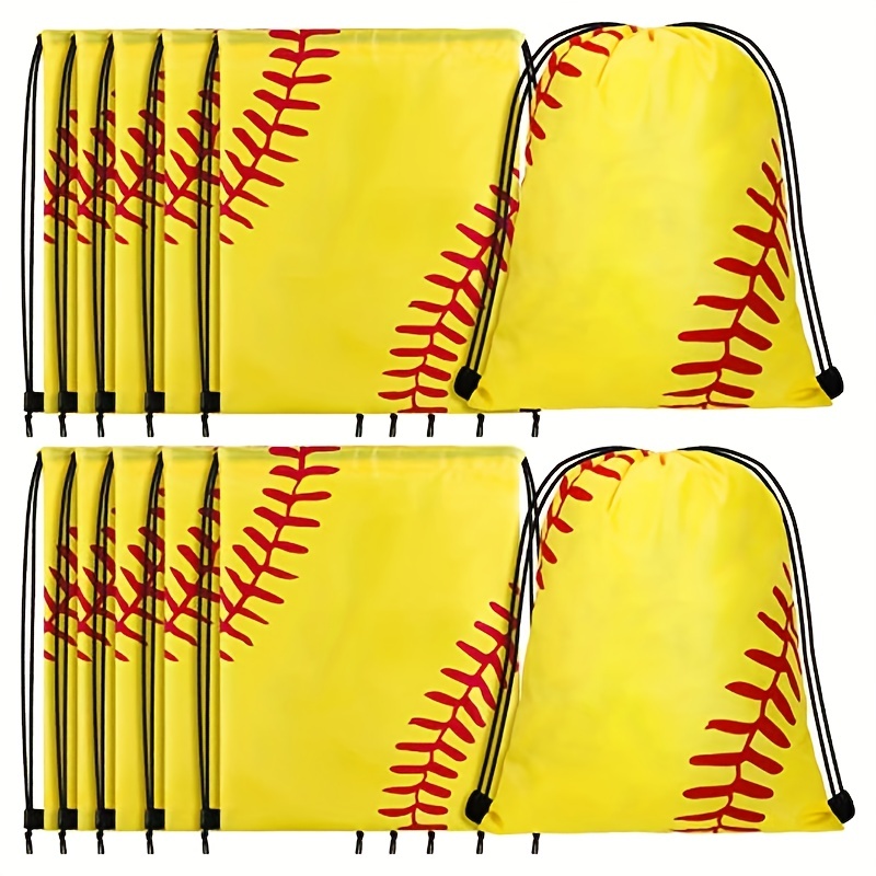 6 Pieces Softball Gifts for Girls Softball Drawstring Bags