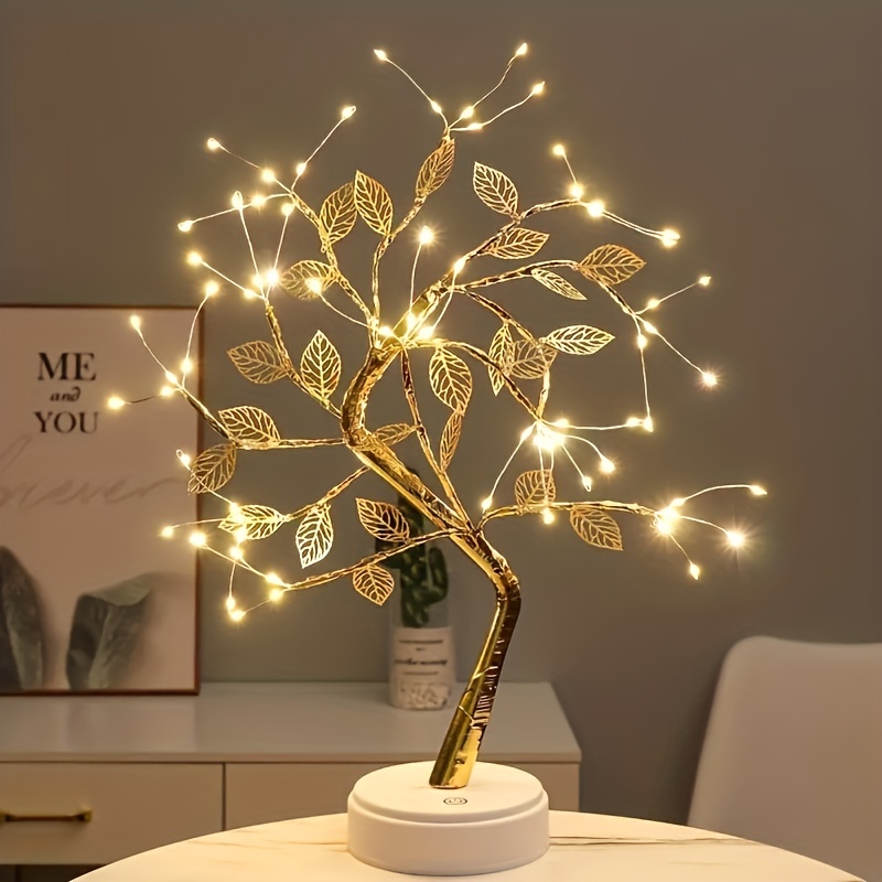 Diy Mini Table Lamp With Led Bonsai Tree Fairy Garland - Temu