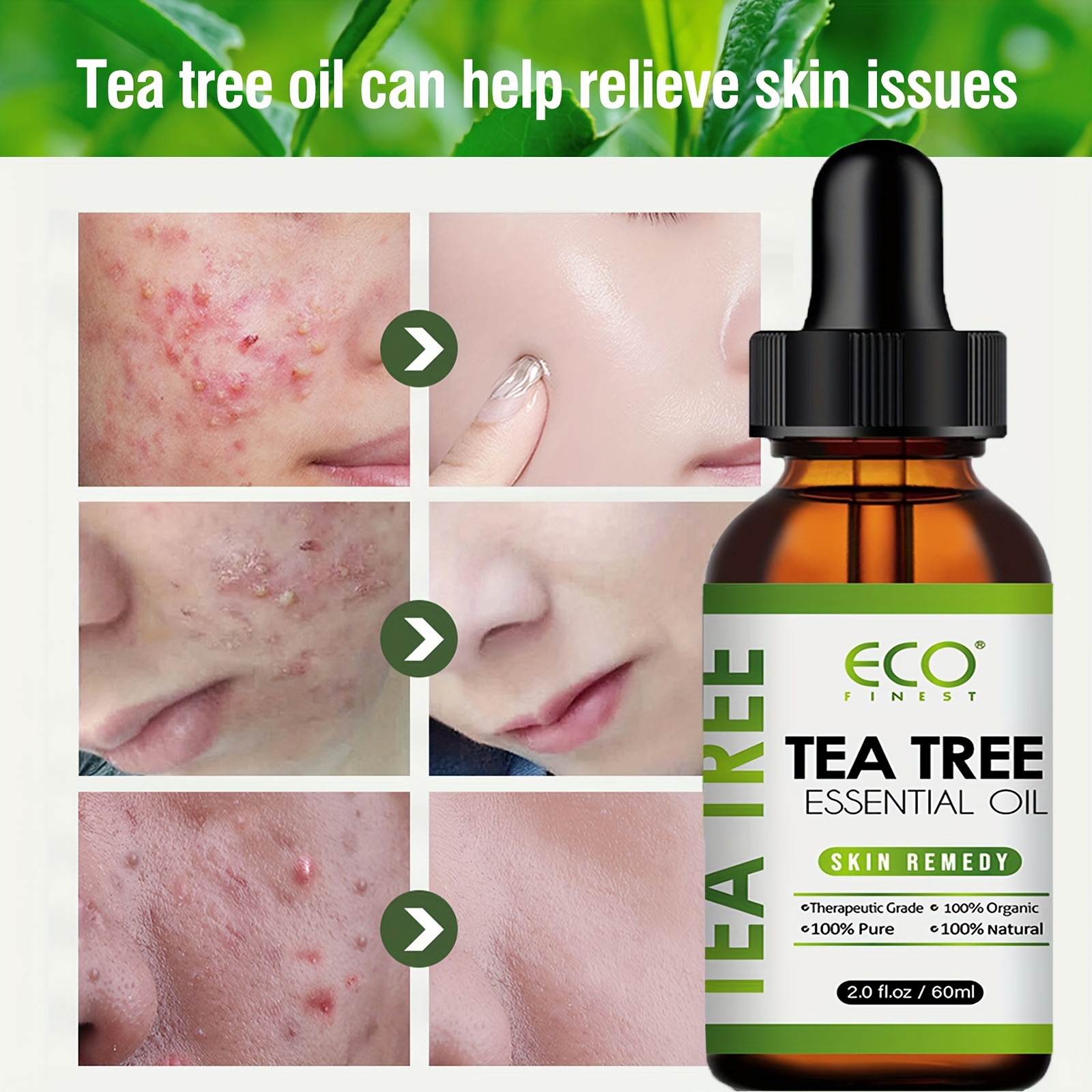 100% Natural Tea Tree Essential Oil Body Massage Unisex