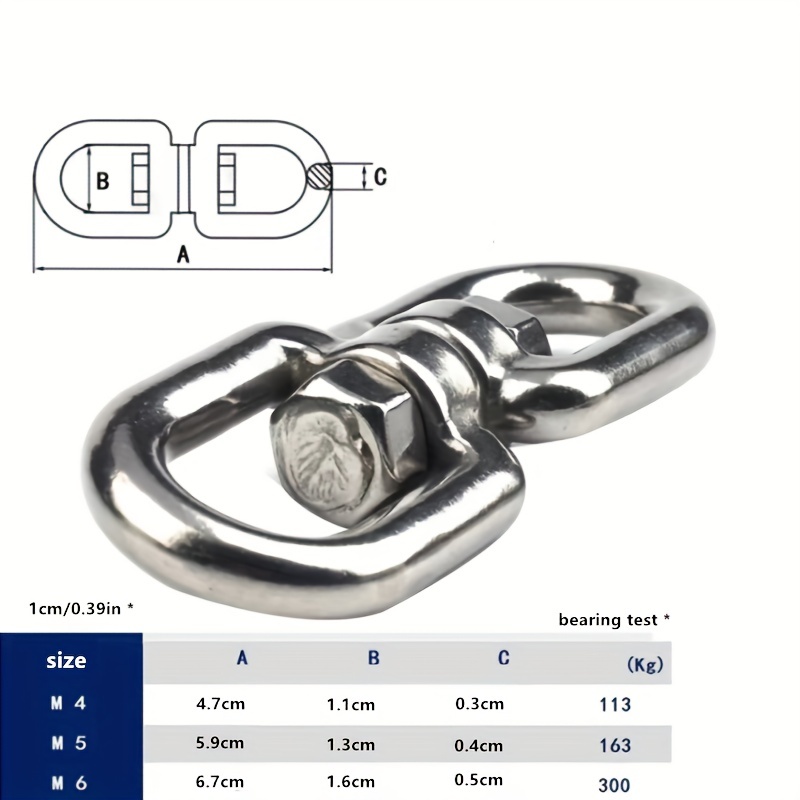 1pc Double Ended Round Rotating Hoist Ring 304 Stainless Shackle Shaped  Connector Bolts Save More With Clearance Deals Temu Japan