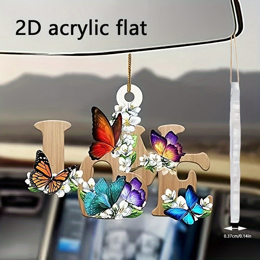 2d Acrylic Butterfly Love Ornament Car Ornament Box Bag Temu Canada