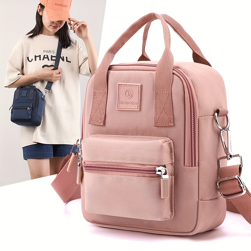 Mochila deportiva escolar impermeable de nailon plegable de 25 litros,  color rosa y rosa