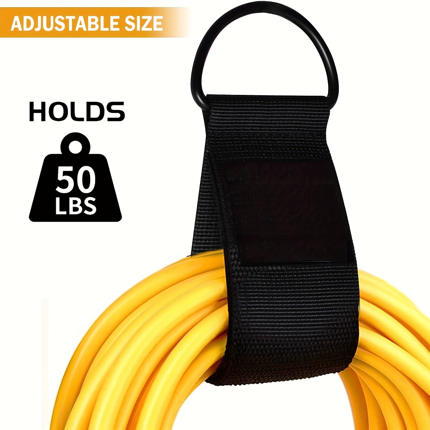 3 8pcs Hook And Loop Extension Cord Organizer Hanger Rope Cable