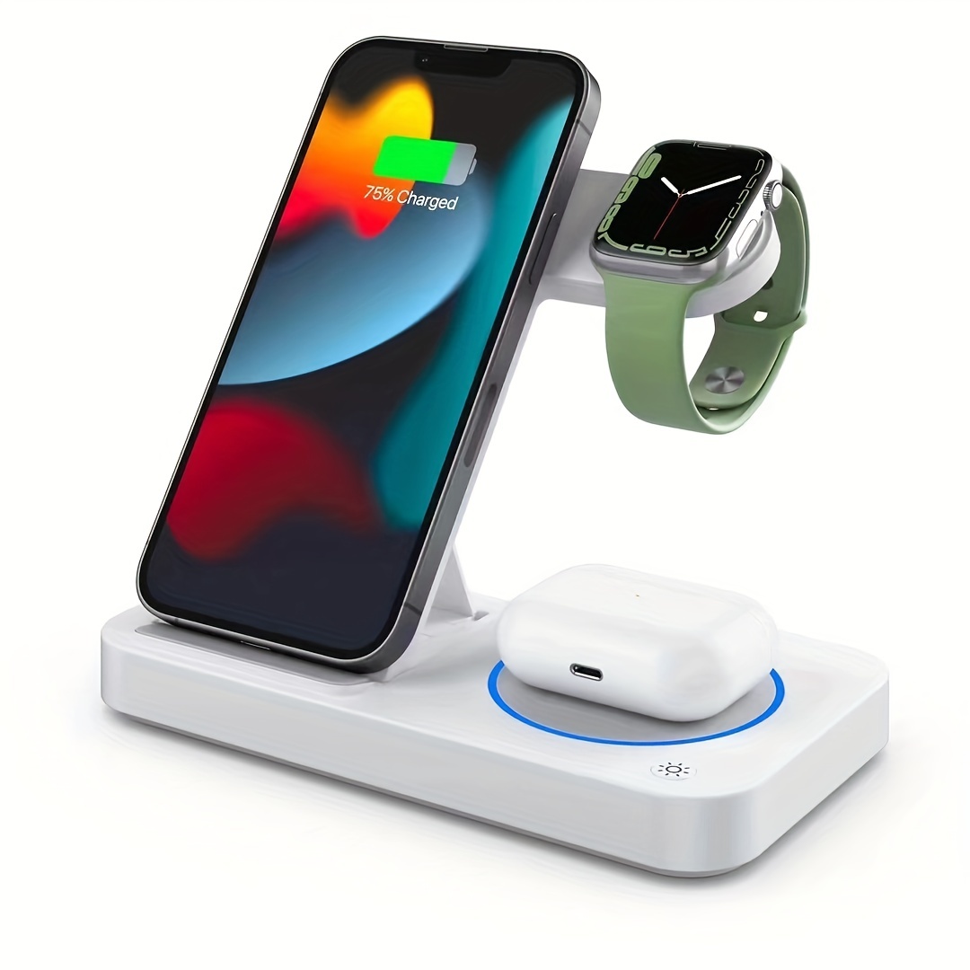  Belkin Cargador inalámbrico 3 en 1 - Soporte de carga rápida  para Apple iPhone, Apple Watch y AirPods Funda Compatible Qi Station para  múltiples dispositivos - Negro : Celulares y Accesorios
