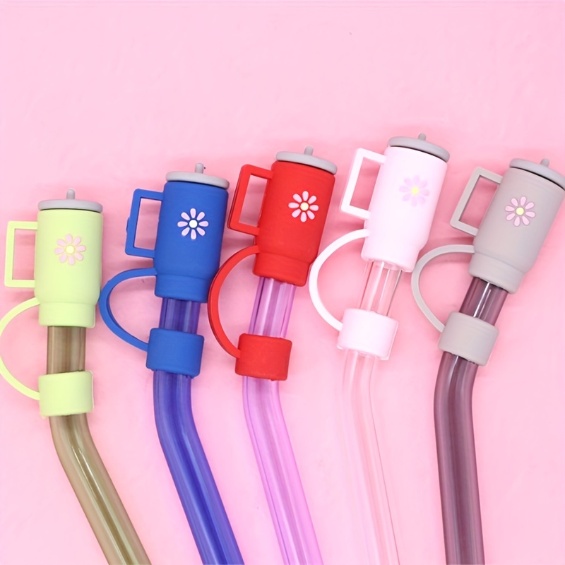 Lomild Cute Silicone Straw Covers For Stanley Tumblers - Temu