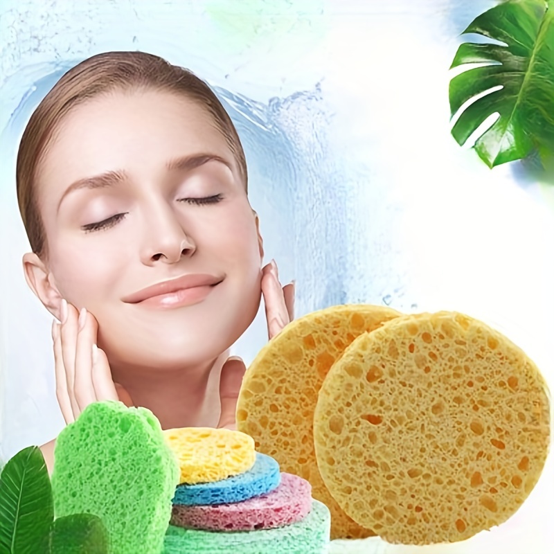 8 esponjas faciales coloridas ovaladas para limpieza facial, almohadillas  de esponja para limpieza facial, exfoliación y eliminación de maquillaje