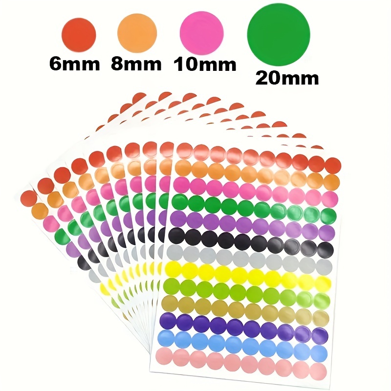 6528 étiquettes rondes de codage de couleur - 16 couleurs : :  Fournitures de bureau