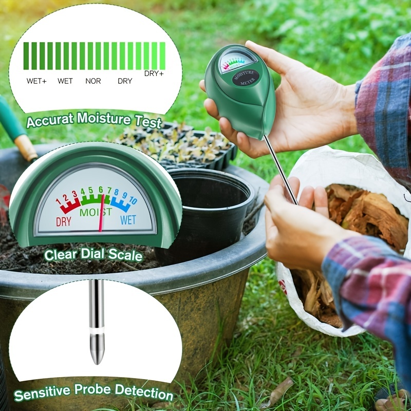 1 pc Humidimètre du sol, hygromètre du sol pour plantes, jauge d'eau du sol  intérieur extérieur, capteur d'humidité du sol pour jardin, pelouse, soins