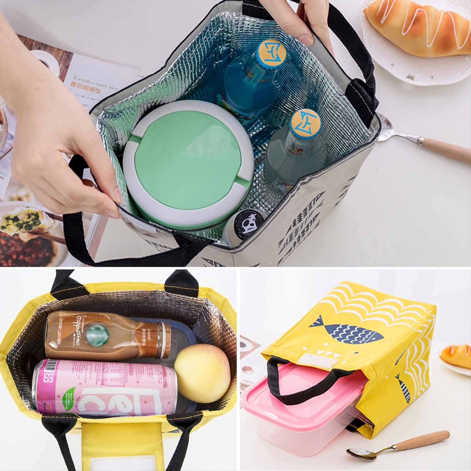 Portable Lunch Bag Insulated Lunch Box Leakproof Cooler Bag Reusable Lunch Tote  Bag Adult Lunch Pail Thermal Lunch Boxes Bento Lunch Box Bag 