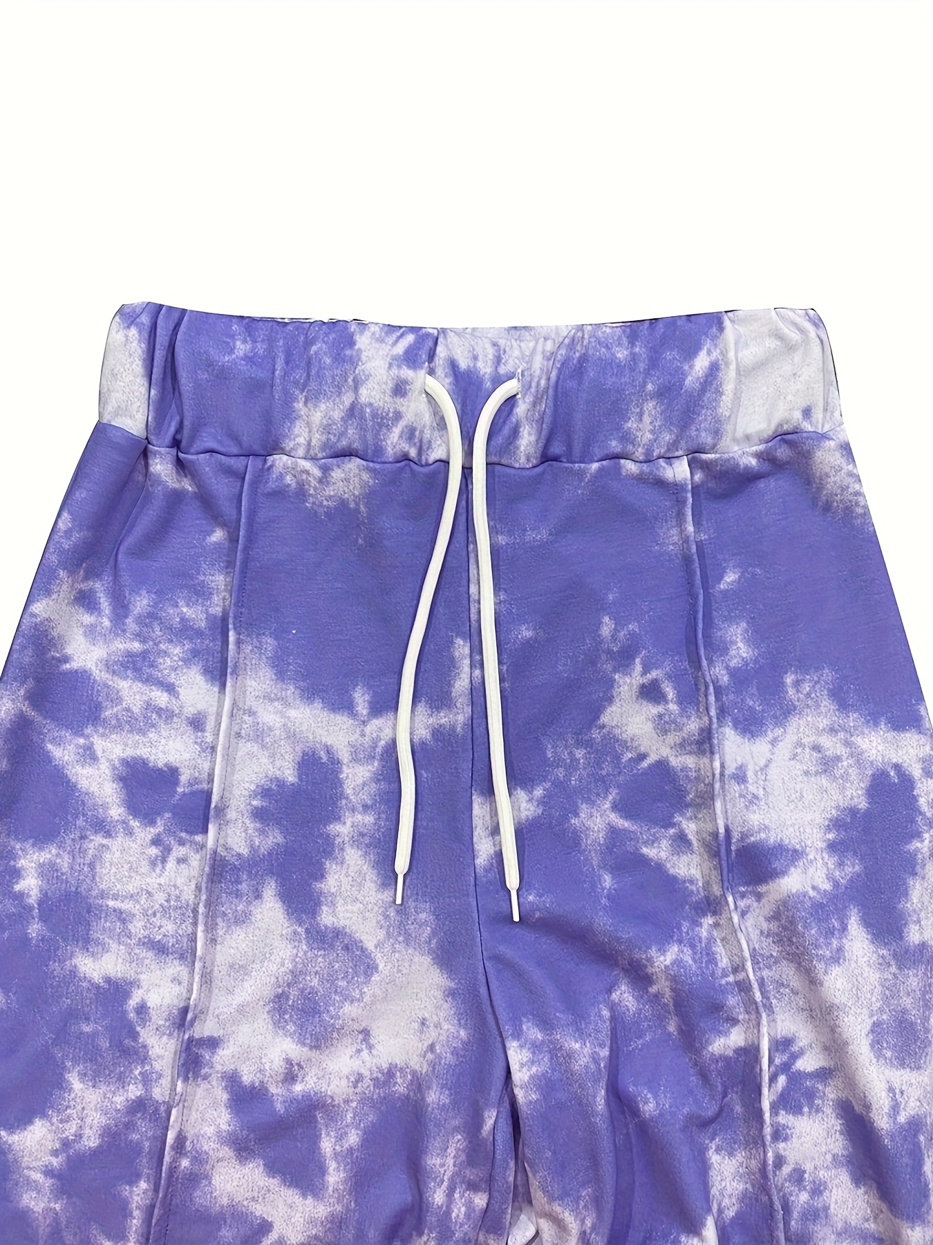 Tie Dye Two piece Set Long Sleeve Crop Top & Wide Leg Pants