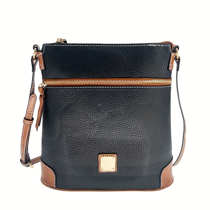 Retro Style Crossbody Bag, Vegan Leather Square Purse, Fashion Shoulder Bag  For Women