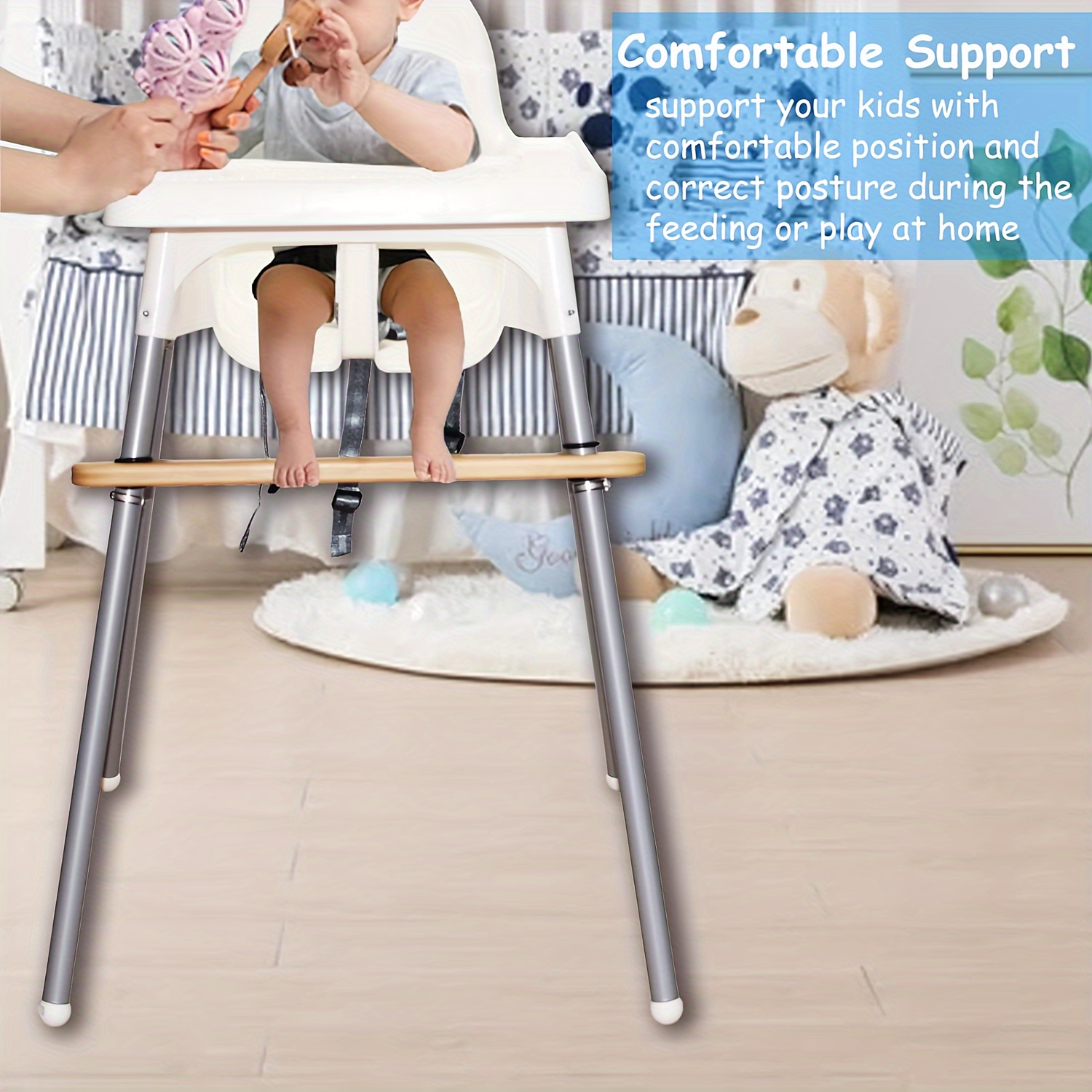 Reposapiés para silla alta IKEA Antilop Baby Trona Reposapiés de bambú de  madera natural (oscuro)