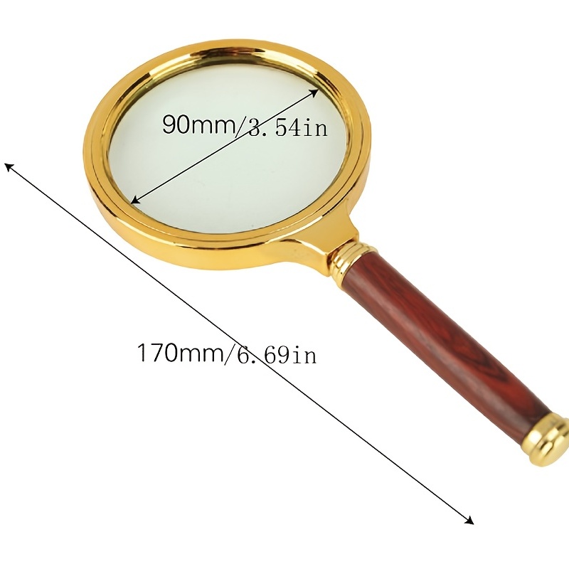 Retro 10X Reading Magnifier Handheld Magnifying Glass Wooden