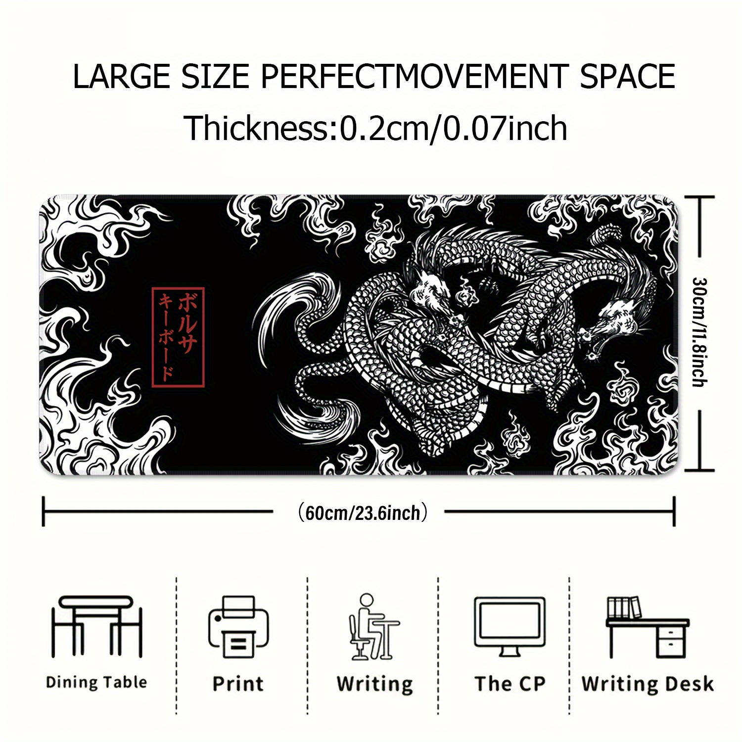 Large Game Mouse Pad Dragon Gaming Accessories Hd Print - Temu