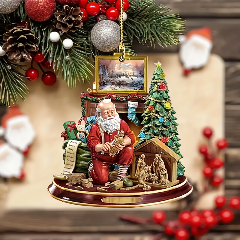 Autre décoration pour Noël-8 pcs Mini en Peluche Pendentif Arbre De Noël,  Poupée de Noël