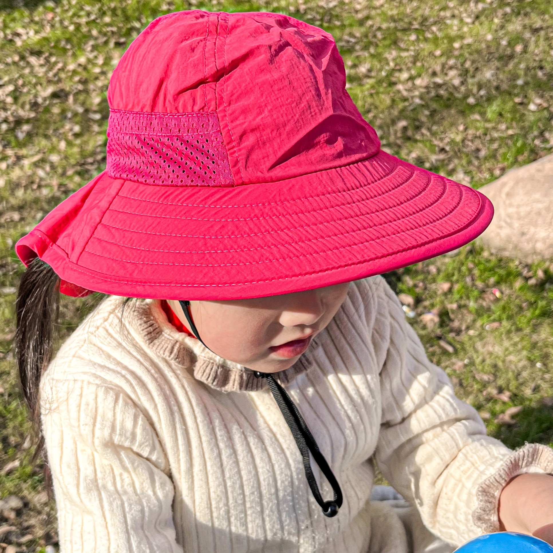 Kids Rabbit Knit Uv Protection Empty Top Sun Hat Visor Hat - Temu
