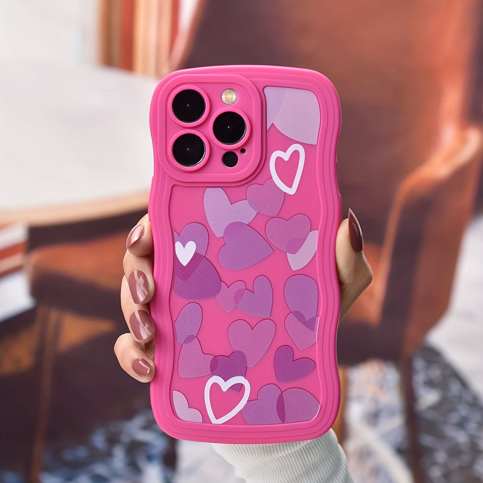 Heart-shaped Pattern Design Shockproof Slim Protective Cove Anti-fall  Sleeve Phone Case Camera Lens All Inclusive Protecion Phone Soft Shell For  Iphone7/8/11/ 12/13/14/x/xr/xs/plus/pro/pro Max/se2/mini Series - Temu