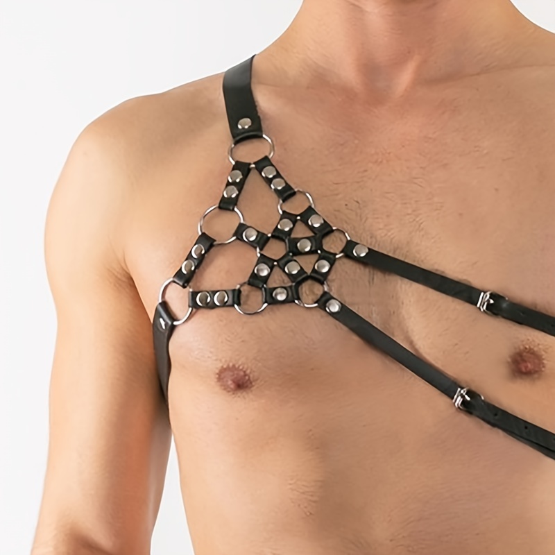 Men's Punk Rivet Faux Leather Harness