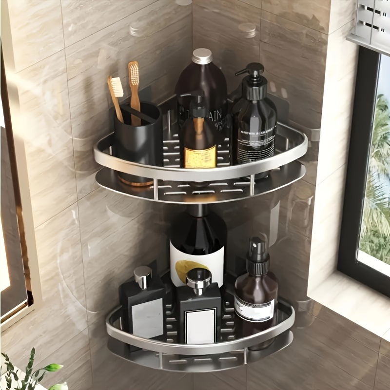 mensola da bagno makeup storage organizer lega di alluminio mensola da doccia  accessori bagno senza forare mensola da parete