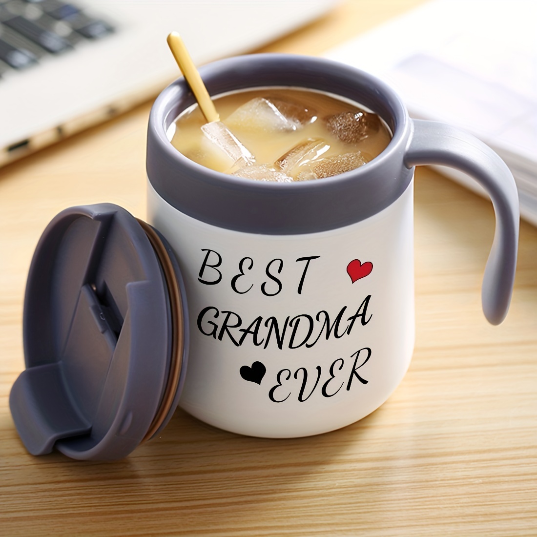 1pc, Best Grandma Ever Coffee Mug, Insulated Travel Tea Mug With Handle And  Lid, Grandma Mug For Birthday Christmas Mothers Gifts Day, Gifts For Grand
