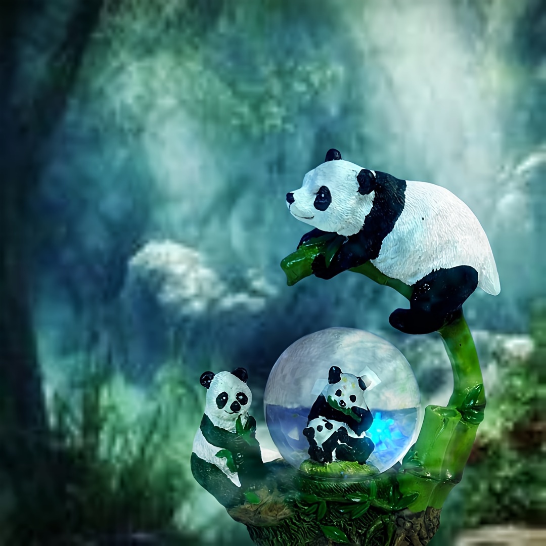 Panda Snow Globe Glittering Wildlife Water Globe Figurine - Temu