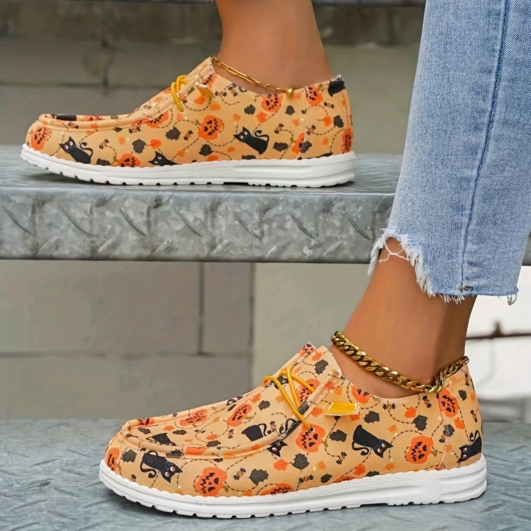 Casual Shoes for Women Women Shoes Halloween Color Printing Casual Shoes  Fashion Soft Sole Non Slip Lazy Casual Shoes Women Casual Shoes Canvas A 41  