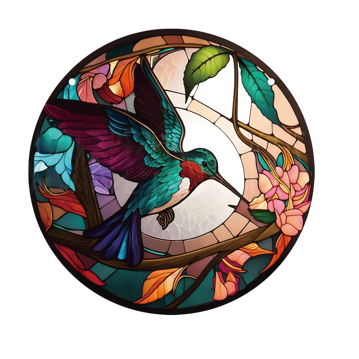 Attrape-soleil en forme de colibri en vitrail -  Canada