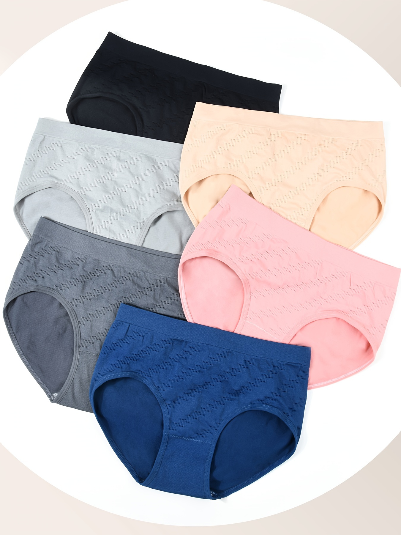 Simple Textured Briefs Comfy Breathable Stretchy Intimates - Temu