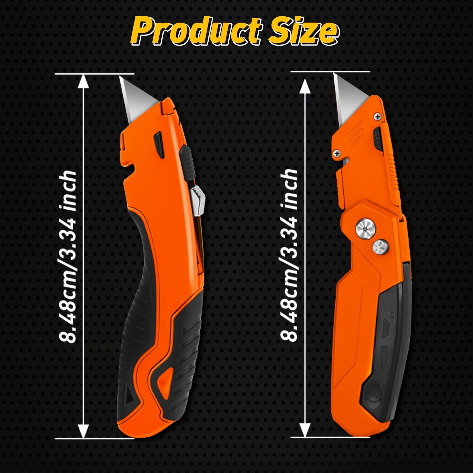 2 Pack Utility Knife, Box Cutter Retractable, Heavy Duty Small Box