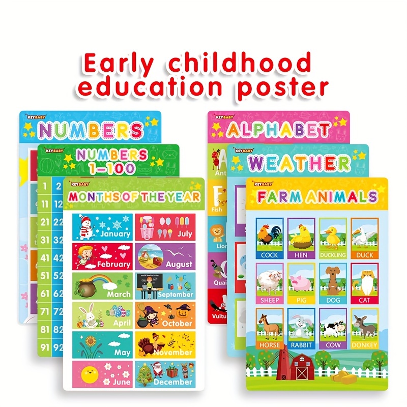 Affiche d'apprentissage alphabet animation enfants lettres scolaires enfants  éducation imprimé