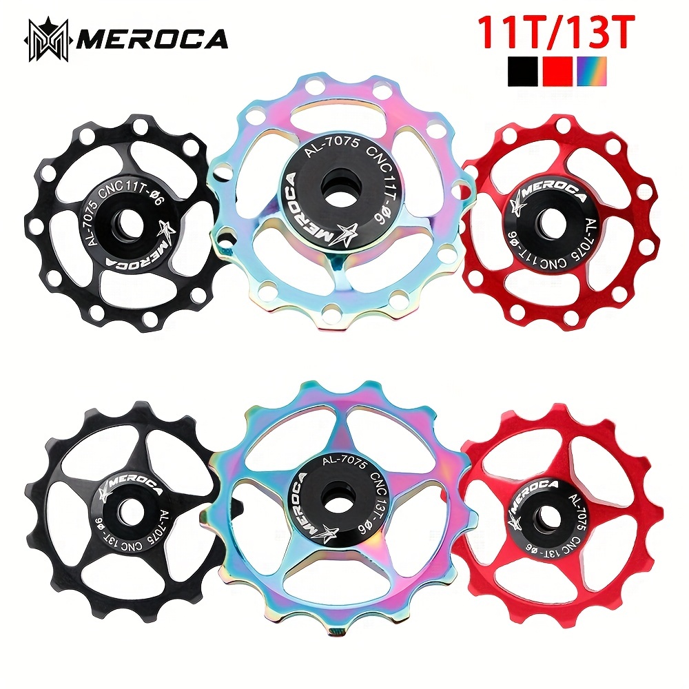 

Bicycle Pulley 11t/13t Mountain Bike Rear Derailleur Pulley Jockey Wheel, Aluminum Alloy Metal Guide Wheel, Suitable For 7/8/9/10 Speed