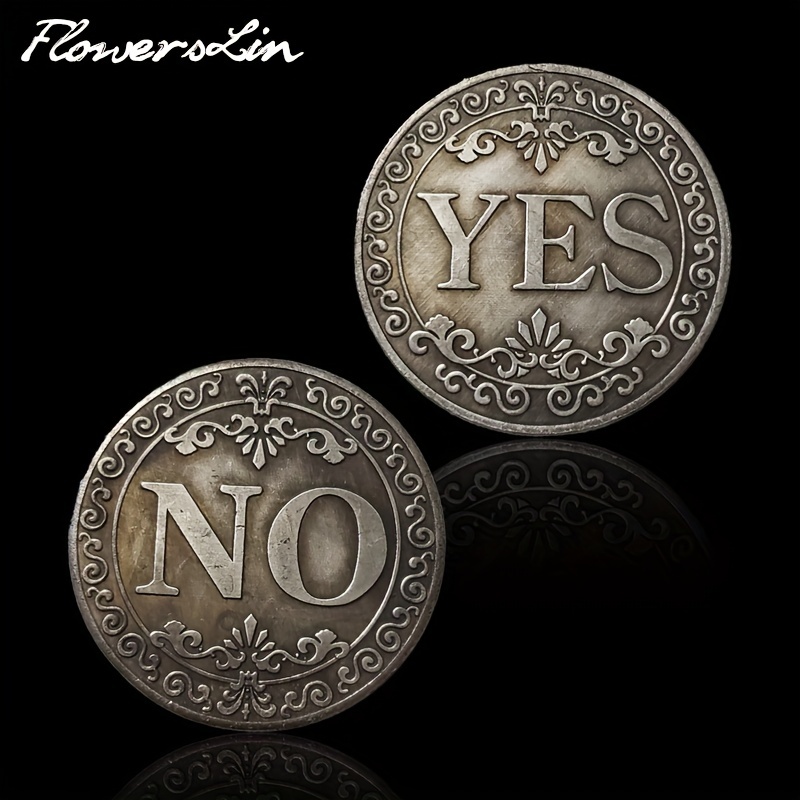 

1pc Diameter 38mm Yes Or No Lucky Coin Decision Commemorative Coin Double-sided Badge Can Be Collected Christmas, Halloween, Thanksgiving Day Gift Easter Gift