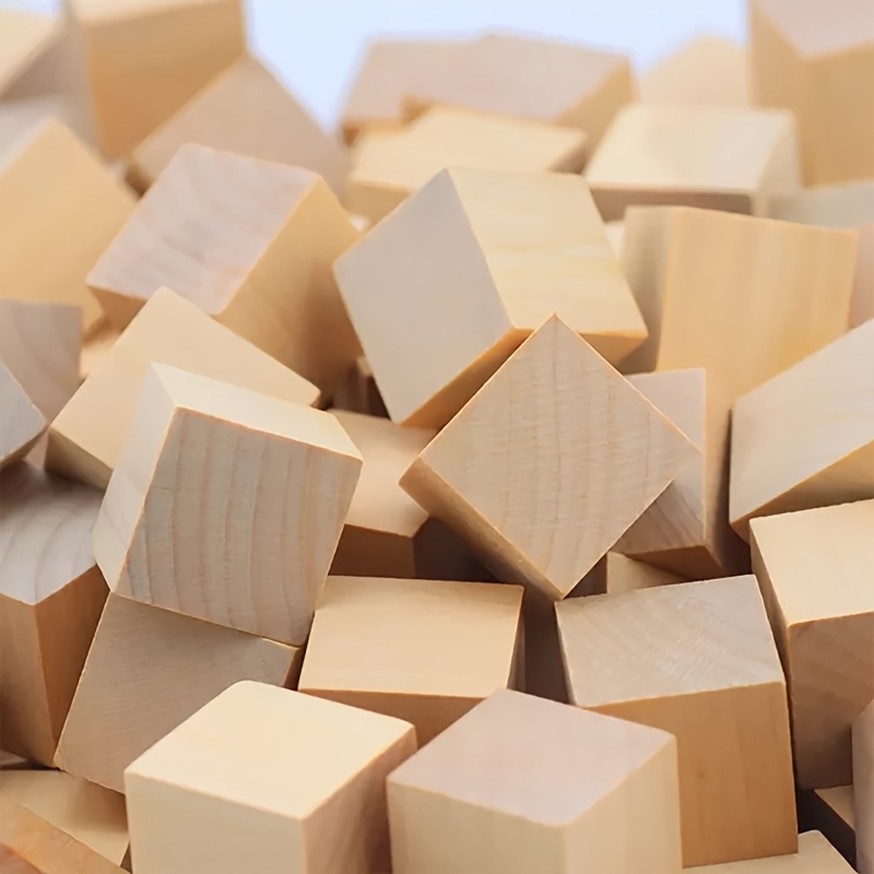 10pcs Wood Cubes 2.54cm Unfinished Square Blocks DIY Crafts Projects