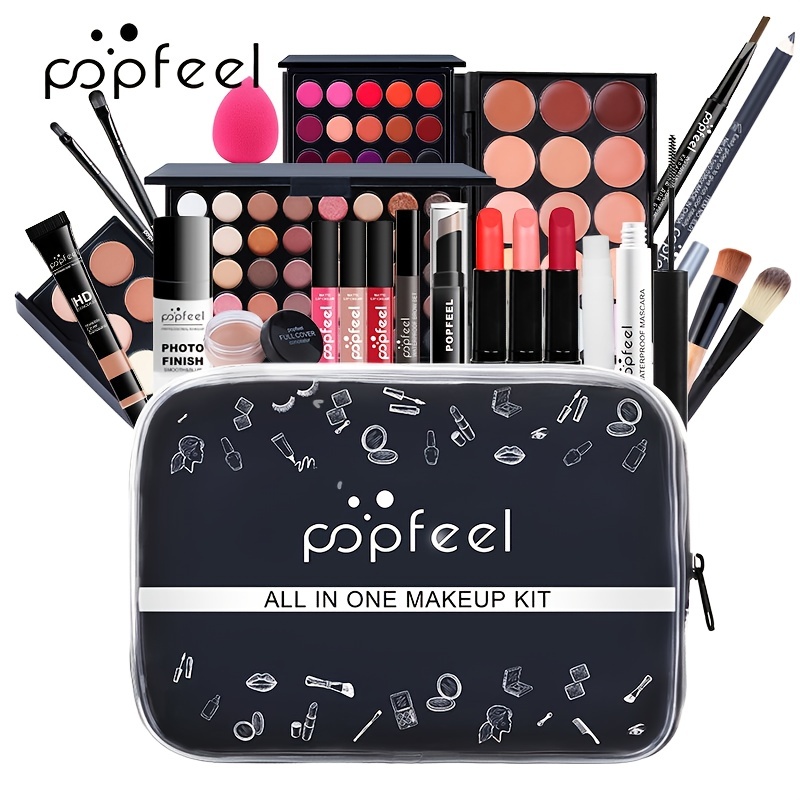 Kit completo de maquillaje todo en uno para mujeres, juegos de regalo de  maquillaje para adolescentes, incluye brocha de maquillaje, paleta de  sombras de ojos, juego de brillo de labios, lápiz labial, : Belleza y  Cuidado Personal 