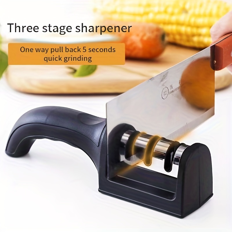4-In-1 Kitchen Knife Accessories: 3-Stage Knife Sharpener Helps Repair,  Restore