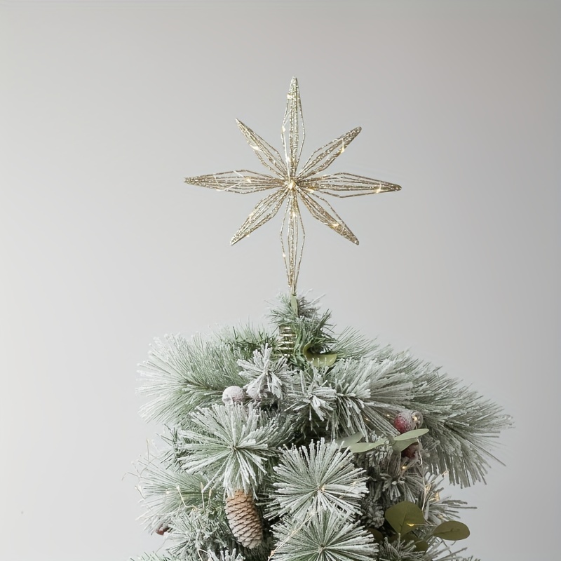 Christmas Tree Topper Star With Lights Led Night - Temu