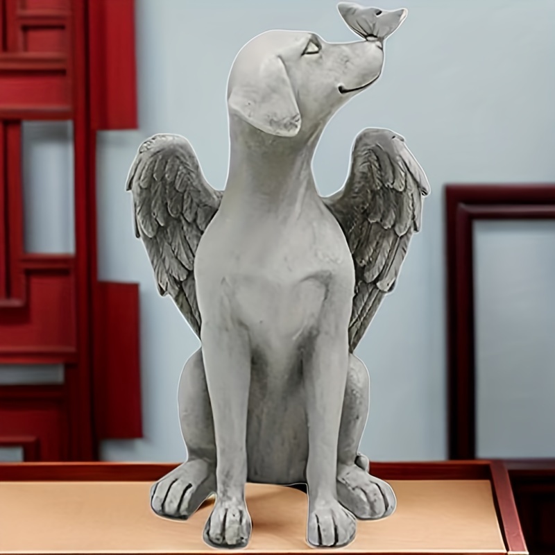 Lovely Angel Dog Resin Home Decoration Pet Dog Outdoor - Temu