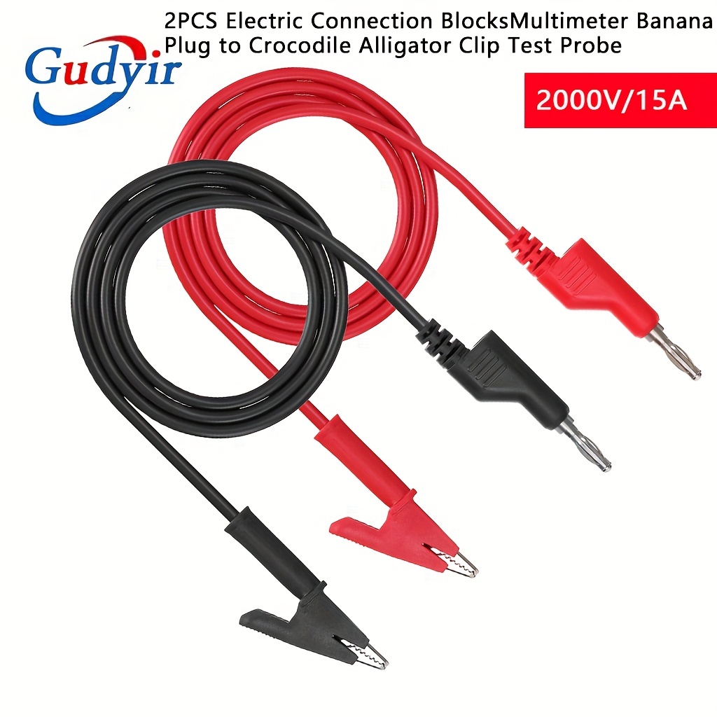 Pair of Multimeter Test Probe Leads Banana Plug Connectors 1000V 10A