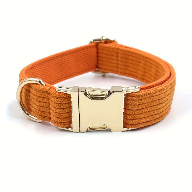 Personalized Corduroy Dog Collar with DIY Engraved Name