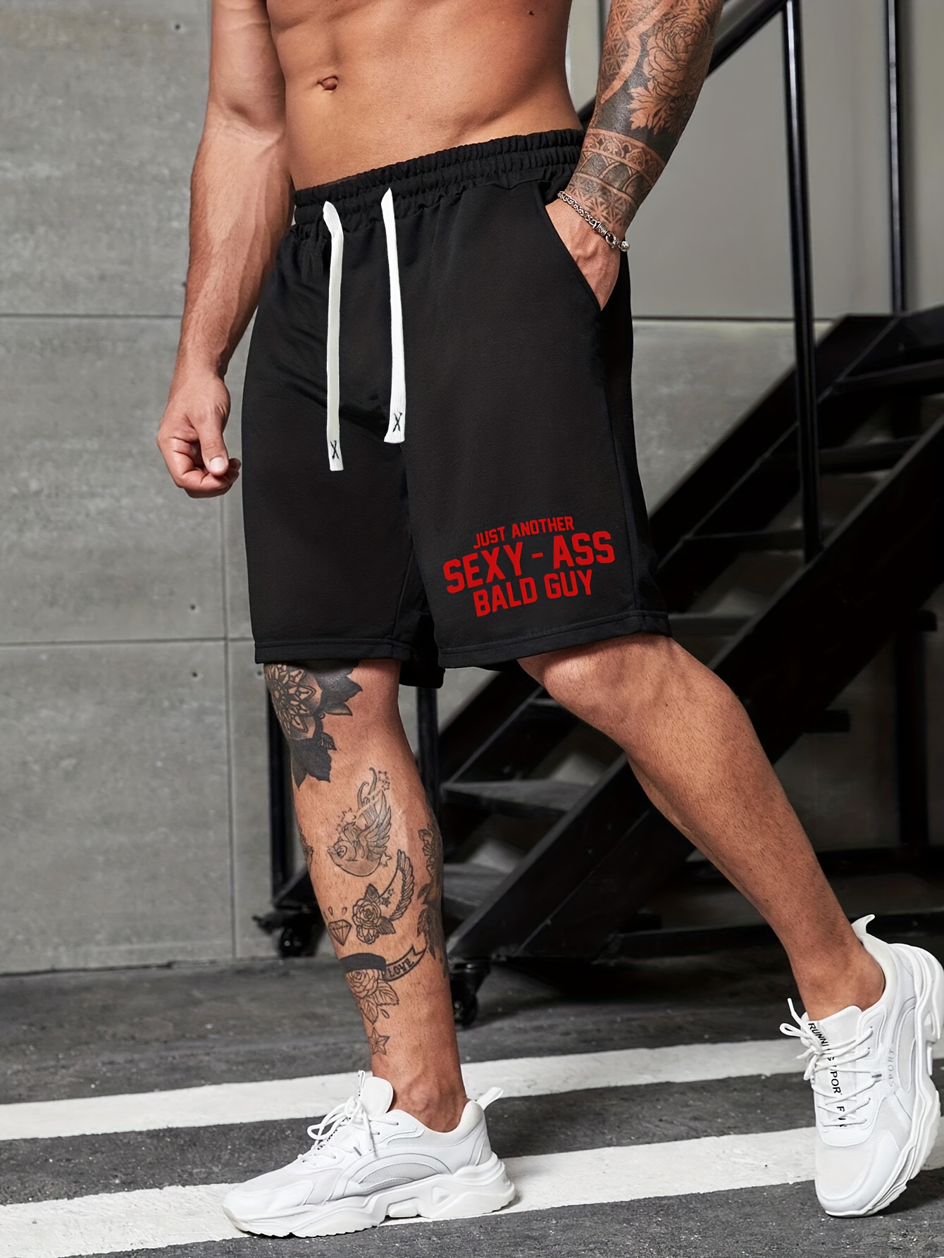 Comfy Drawstring Shorts, Men's Casual Stylish Letter Solid Color Slightly  Stretch Elastic Waist Shorts For Summer - Temu