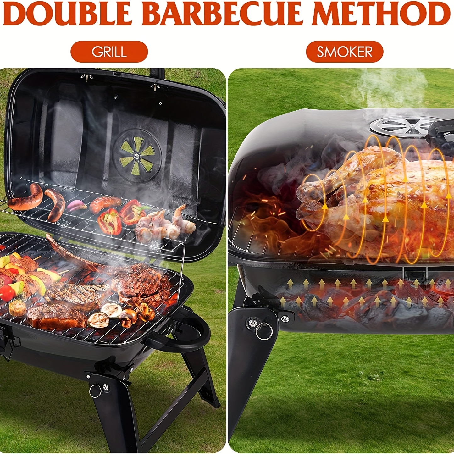 Outsunny Portable Tabletop Charcoal Grill BBQ Camping Picnic