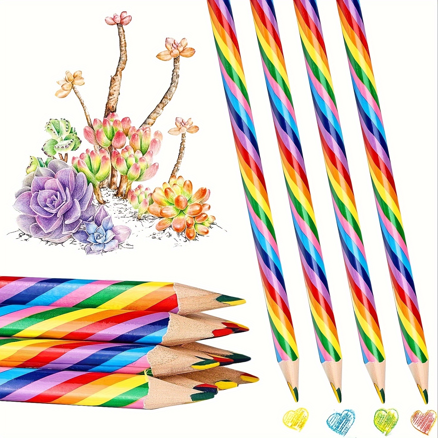 8 Colori Arcobaleno Matita Multicolore Disegno Bambini Festa Borsa Riempi  Arte